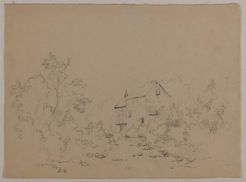 Landschaftsskizze mit Haus