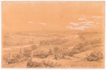 Hügellandschaft mit Fluß bei Limburg (Belgien)