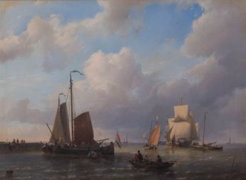 Schiffe in Flussmündung, 1858