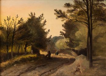 Waldlandschaft mit Weg bei Knokke (Belgien)