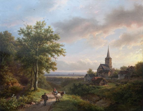 Landschaft mit der Stiftskirche Elten