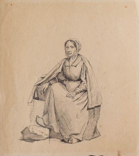 Figurenstudie sitzende Frau 