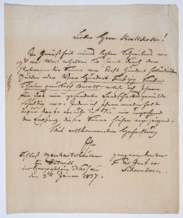 Brief von Graf von Schoenborn an B.C. Koekkoek