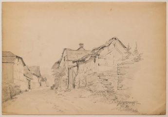 Dorfstraße mit Fachwerkhäusern