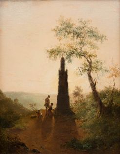 Rastende Familie am Bildstock