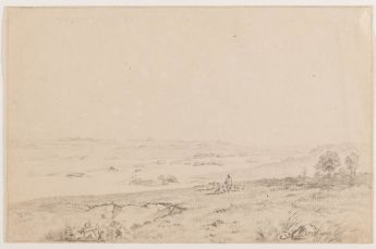 Panoramalandschaft mit zwei Figuren