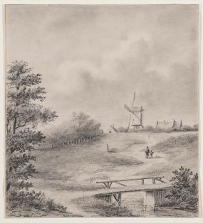 Landschaft mit Mühle