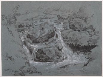 Kleiner Wasserfall zwischen Felsblöcken