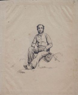 Figurenstudie sitzender Mann