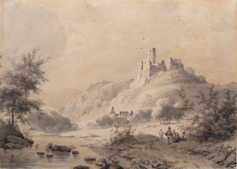 Blick auf Altenahr mit Ruine der Burg Are