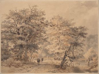 Waldweg mit Viehtreibern