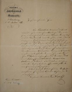 Begleitschreiben zur Verleihung der Ehrenmitgliedschaft an B.C. Koekkoek (vgl. 1140)