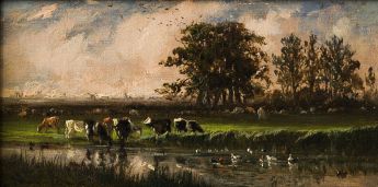 Landschaft mit Kühen