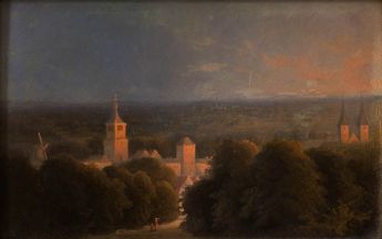 Blick auf Burg und Stifttskirche in Kleve