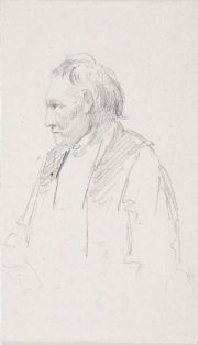 Skizze eines älteren Mannes im Profil