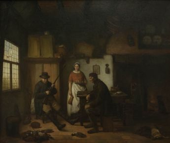 Johannes Tavenraat mit Jagdaufseher Janus Sebel