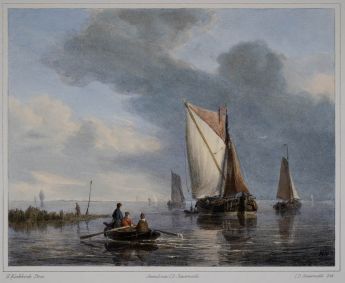 Segelschiffe in Flussmündung