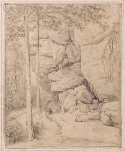 Weg entlang Felsenschlucht (Sachsen)