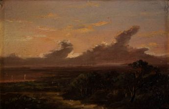 Flusslandschaft bei Abendhimmel