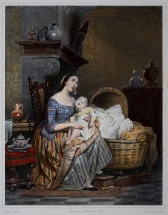 Genreszene mit Mutter und Kind