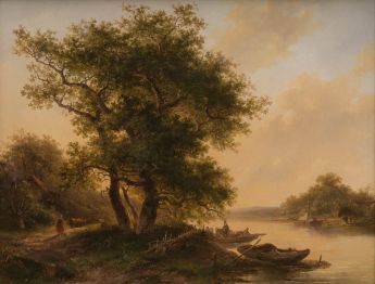 Flusslandschaft im Abendlicht